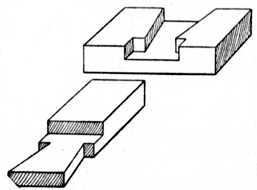 Fig. 44.   Dovetailed Halved Joint with Shoulders.
