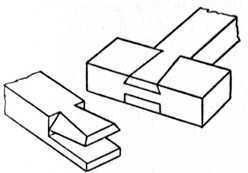 Fig. 47.   Bevelled Dovetailed Half Lap.