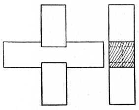 Fig. 55.   Cross Halving Joint with Housed Corners.