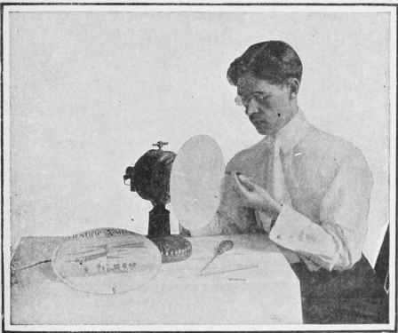 Cutting a pencil with a disk of Bristol board