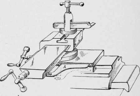 Device for setling the slide rest.