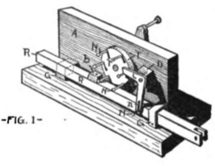 The guides for the rod and the patterns for the lever L
