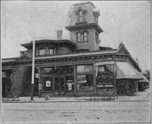 Example of converted building. Old style residence altered into stores. Denver.
