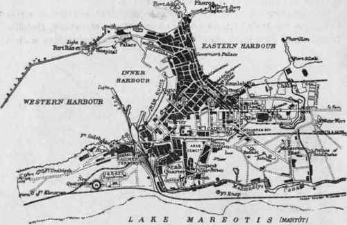 Modern Alexandria. City shifted onto the former Island of Pharos. Reversion to irregular plattings.