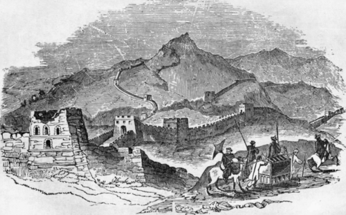 THE GREAT WALL OF CHINA. Erected to protect the empire from the incursions of the Tartar cavalry.