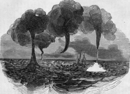 WATER SPOUTS. These phenomena are the great terror of sailors, who endeavour 10 dissipate them by firing cannon into them