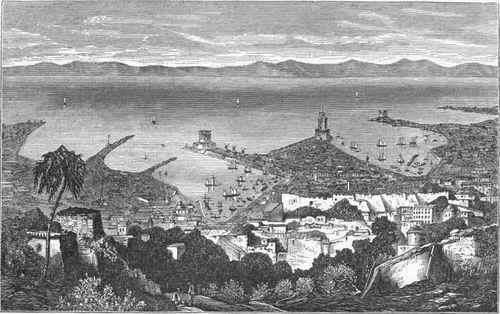 Rhodes, from the hill northwest of the city.