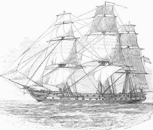 U. S. Sailing Frigate Constitution.