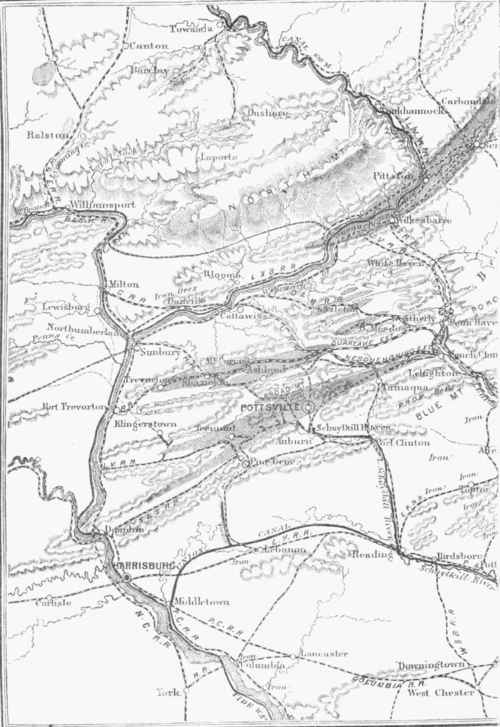 MAP OF THE ANTHRACITE REGION OF PENNSYLVANIA BY S. HARRIES DADD