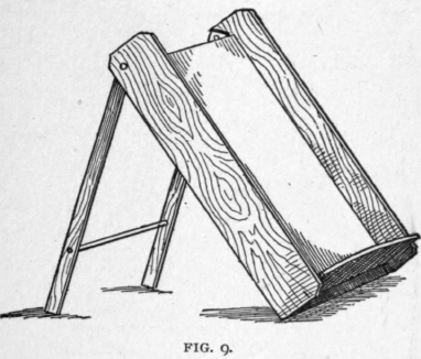a wooden frame for silks, velvets, plushes