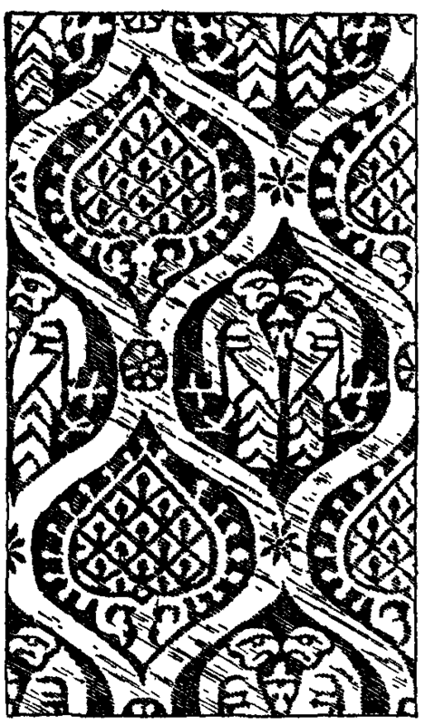 Fig. 3. Brocaded with red silk and gold thread.