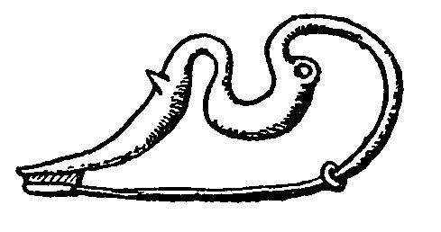 Fig. 5.  Type IV. with turned up catch plate and convoluted bow.