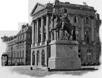 Equestrian Statue Of Louis XIV In The Courtyard Of Versailles.